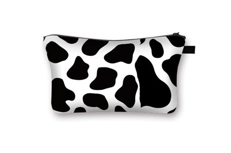 Polyester Cow Print Makeup Bag
