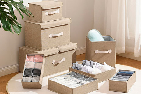 Portable Dust-proof Flax Folding Storage Box