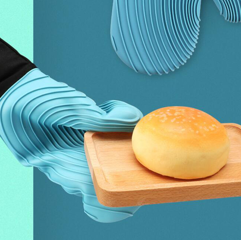 Heat Resistant Silicone Oven Baking Gloves with Fingers