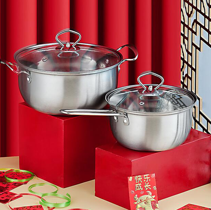 Wholesale Stock Pot Set Stainless Steel Casserole Hotpots 