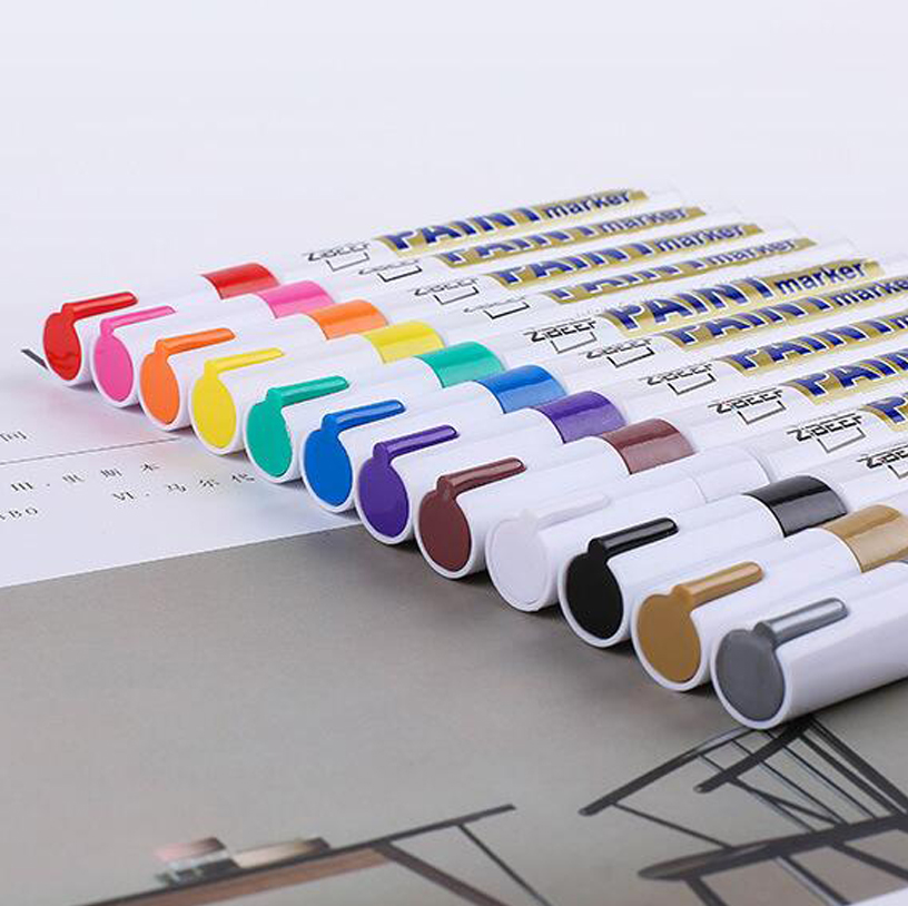 Acrylic Paint Marker 12 Colors Set Permanent Drawing Pens