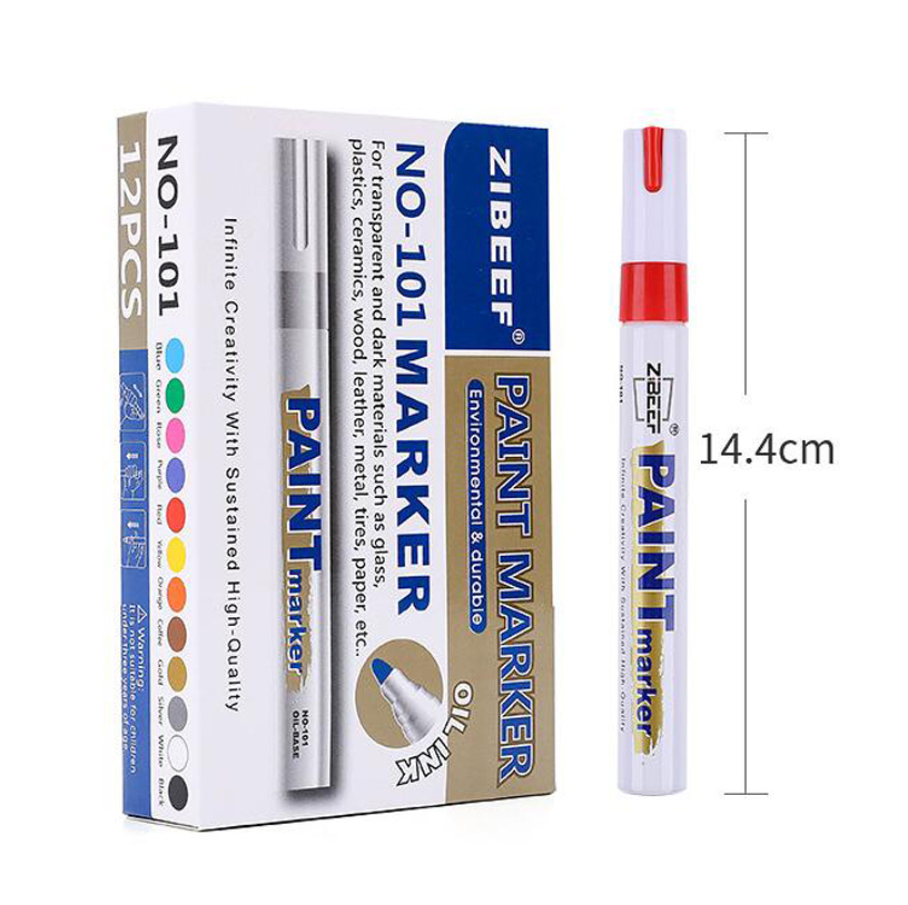 Acrylic Paint Marker 12 Colors Set Permanent Drawing Pens