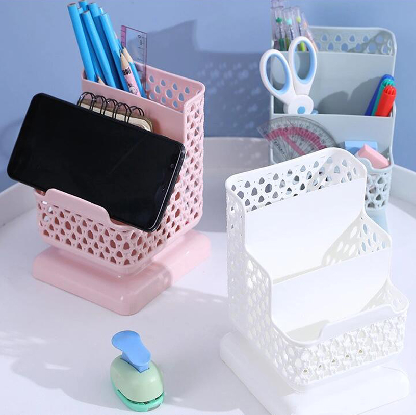 Factory Directly Desktop Storage Rack Large Capacity Desktop Mesh Desk Organizer Stationery Office Organizer