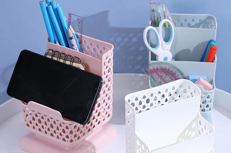 Factory Directly Desktop Storage Rack Large Capacity Desktop Mesh Desk Organizer Stationery Office Organizer