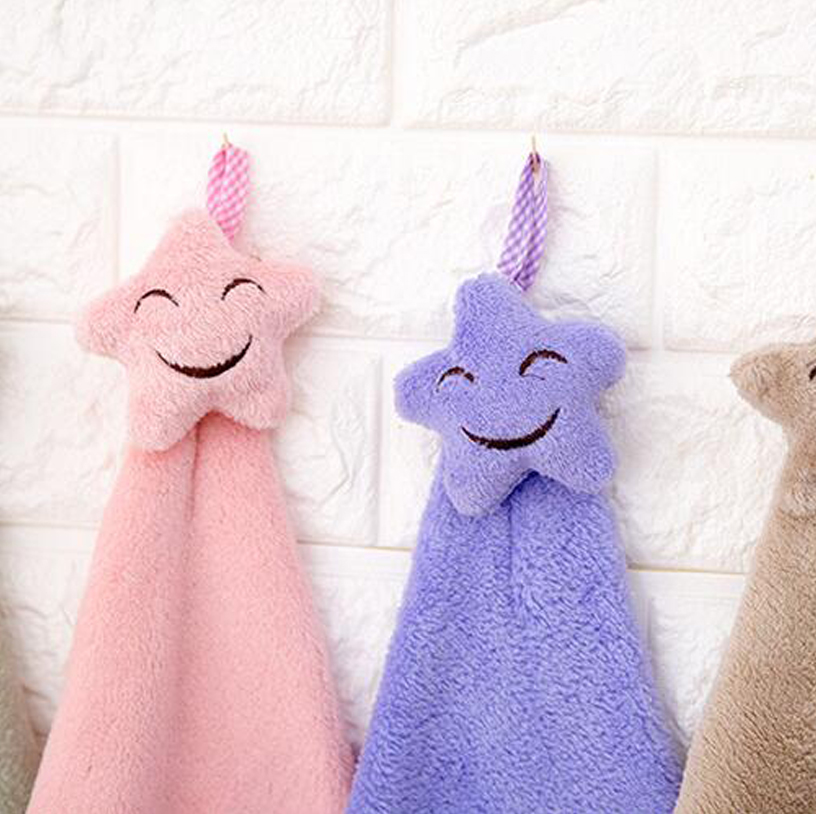 Smile Star Design Creative Hanging Hand Towel