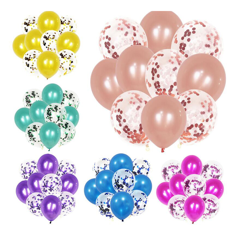 10 PCS Inflatable Confetti Latex Balloons Party Decoration