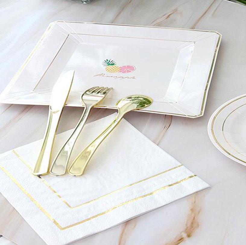 Disposable Paper Plates and Cutlery Set