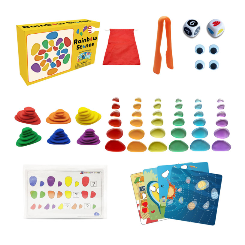 thinkstar Rainbow Stones, 72 Stones 40+ Activities, Learning