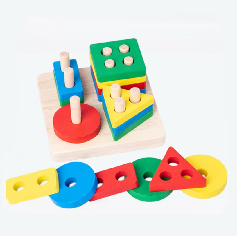 Wooden Early Childhood Clock Rattle Music Toy