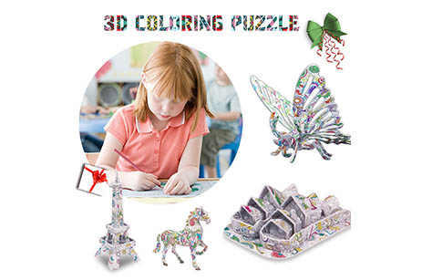3D Jigsaw Puzzle Children Handmade Doodle Jigsaw Diy Toy