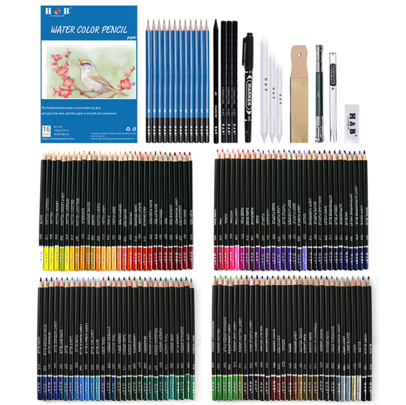 145pcs sketch color pencil sets beginner's drawing set