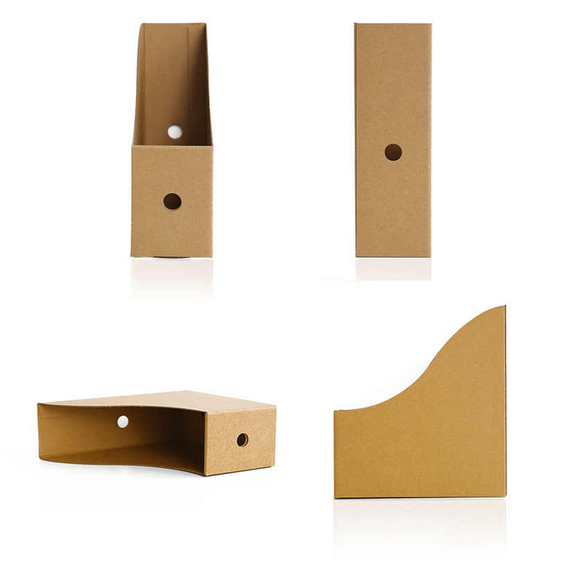 Kraft paper desktop storage box file holder