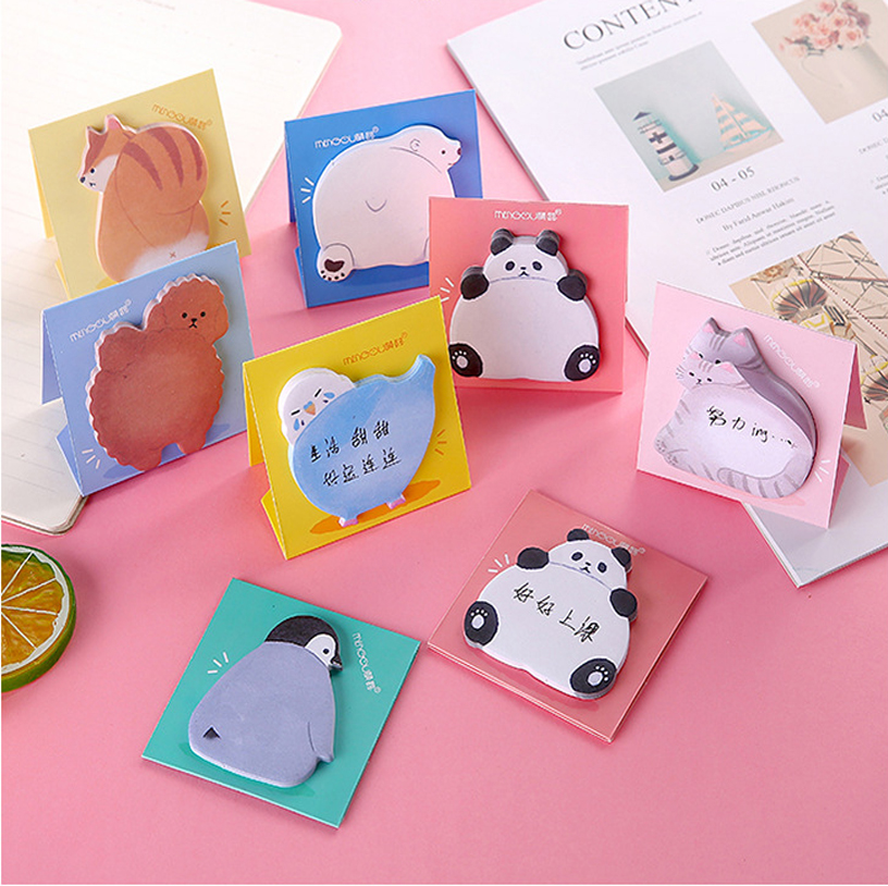 Student cartoon animal post-it notes sticky notes