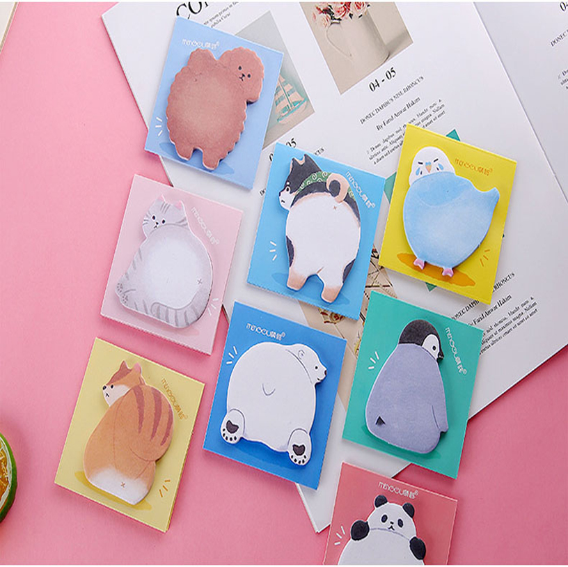 Student cartoon animal post-it notes sticky notes