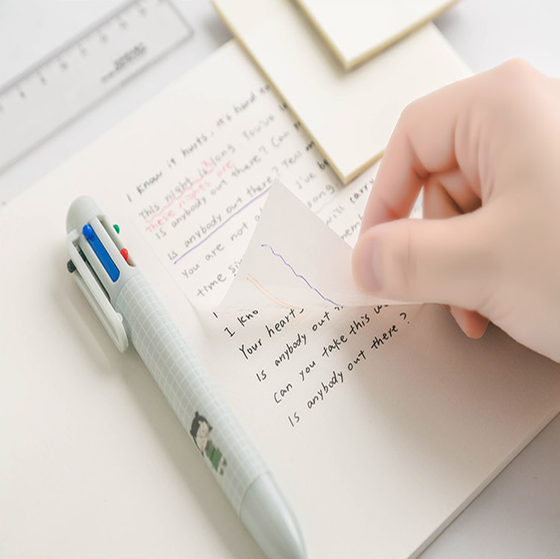 Transparent student sticky notes post-it notes