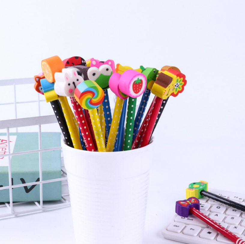 Children's cartoon pencil with rubber tip