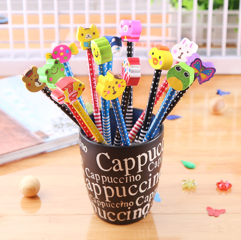 Children's cartoon pencil with rubber tip