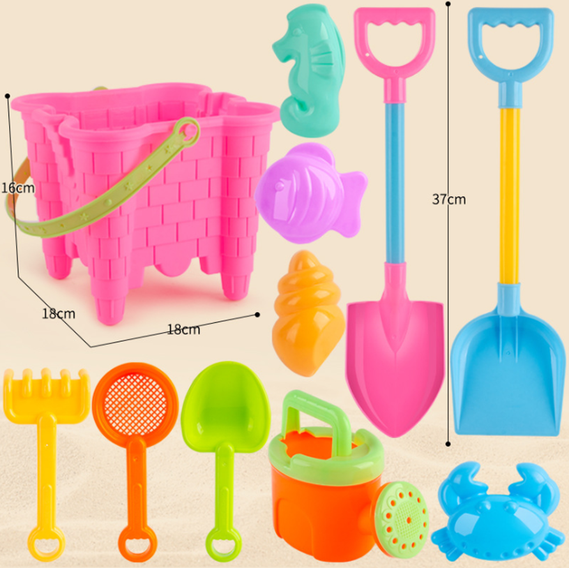 Children's Beach Toy Set Castle Bucket Sand-digging Tools