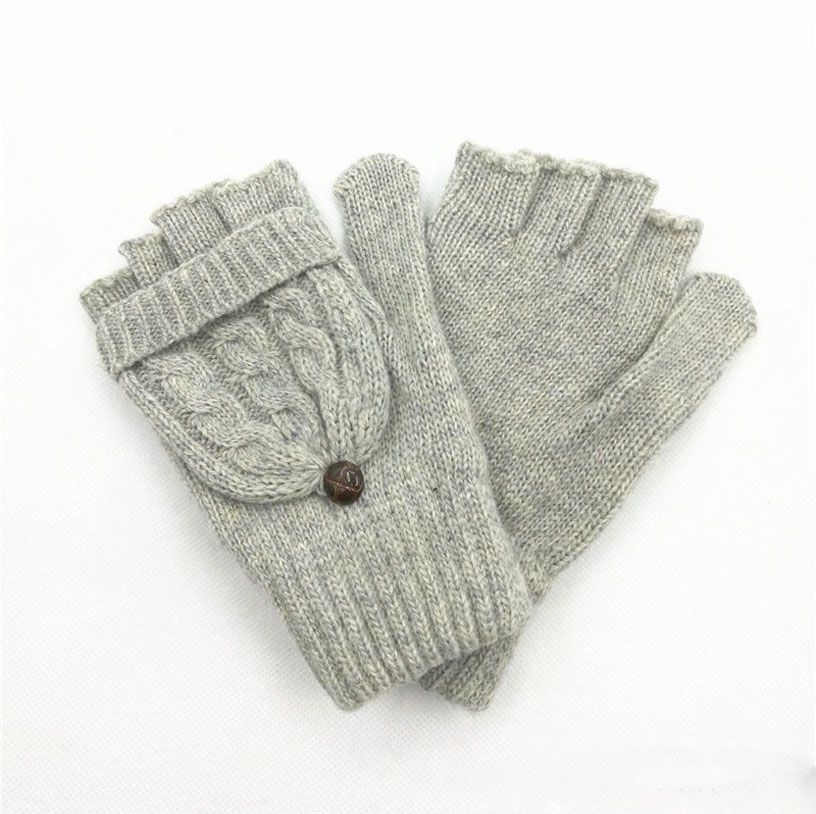 Winter Women's Knitted Gloves Fingerless Touch Screen Gloves