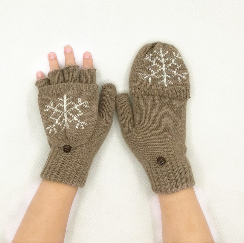 Winter Women's Knitted Gloves Fingerless Touch Screen Gloves