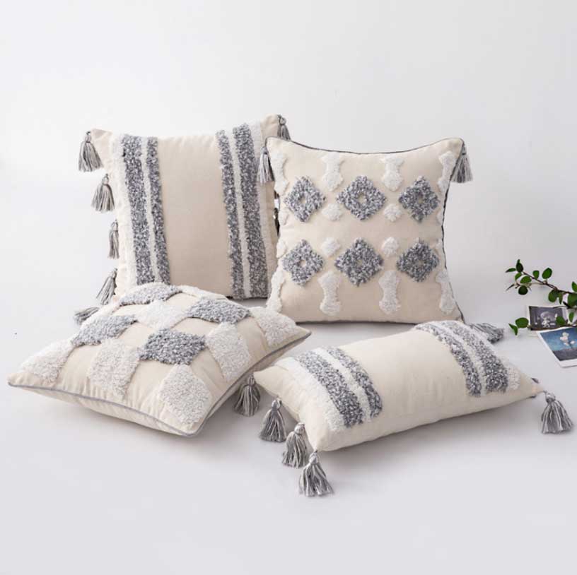 Ins Morocco Lace Tassel Tufted Cushion Covers