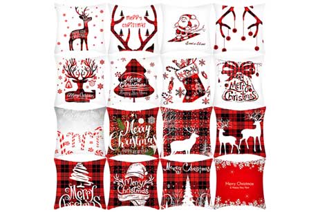 Short Plush Linen Christmas Cushion Covers Car Pillow Case