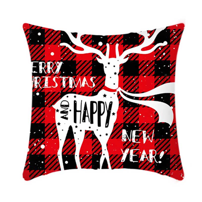 Short Plush Linen Christmas Cushion Covers Car Pillow Case