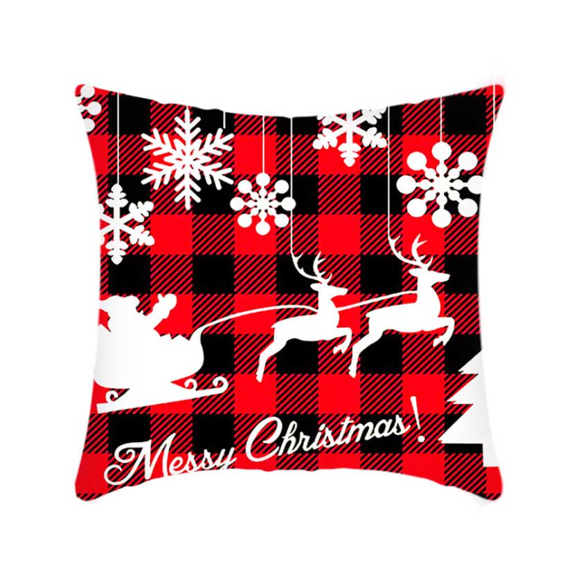 Short Plush Linen Christmas Cushion Covers Car Pillow Case