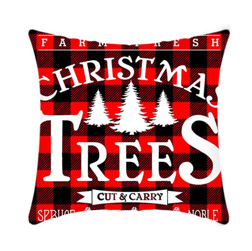 Short Plush Linen Christmas Cushion Covers Car Pillow Case