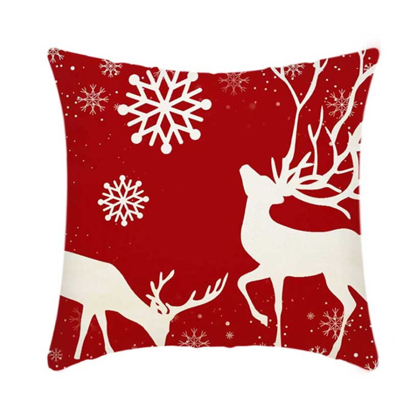Short Plush Linen Christmas Cushion Covers Car Pillow Case