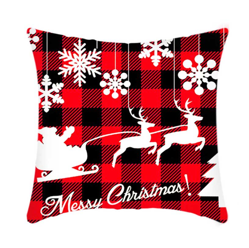 Short Plush Linen Christmas Cushion Covers Car Pillow Case