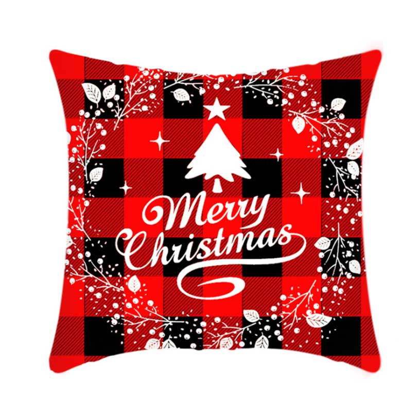 Short Plush Linen Christmas Cushion Covers Car Pillow Case