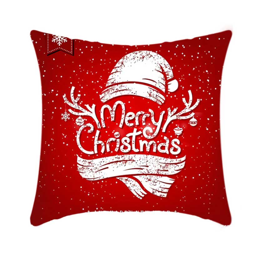 Short Plush Linen Christmas Cushion Covers Car Pillow Case