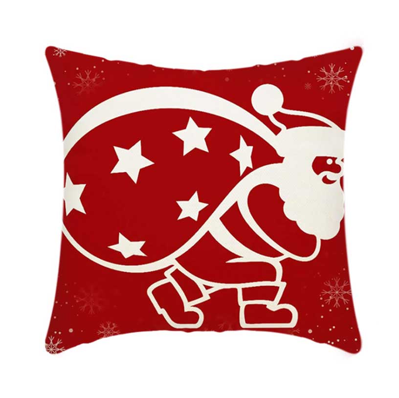 Short Plush Linen Christmas Cushion Covers Car Pillow Case