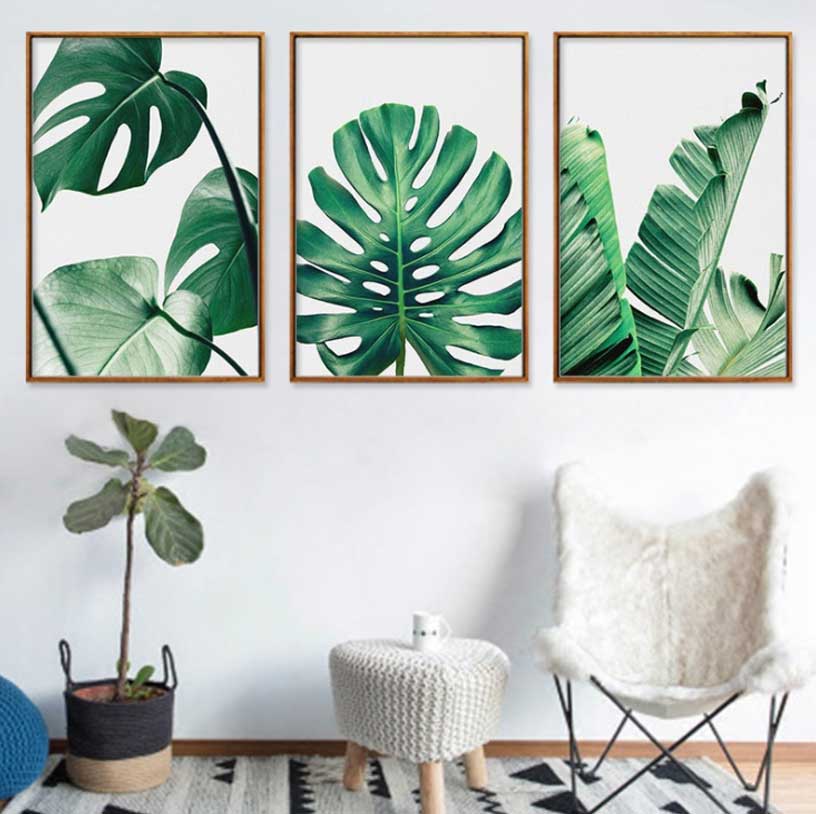 Hot Green Palm Leaf Home Painting Wall Decoration