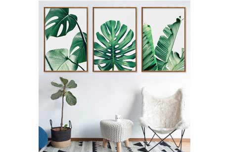 Hot Green Palm Leaf Home Painting Wall Decoration