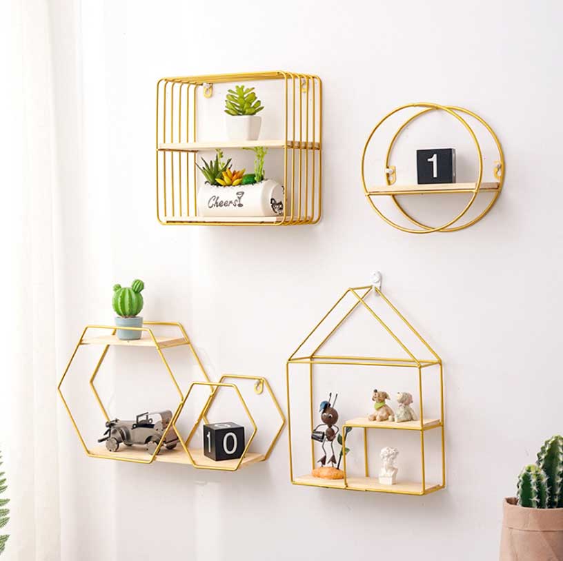 Metal Wall Shelving Without Perforation Wall Hanging Storage