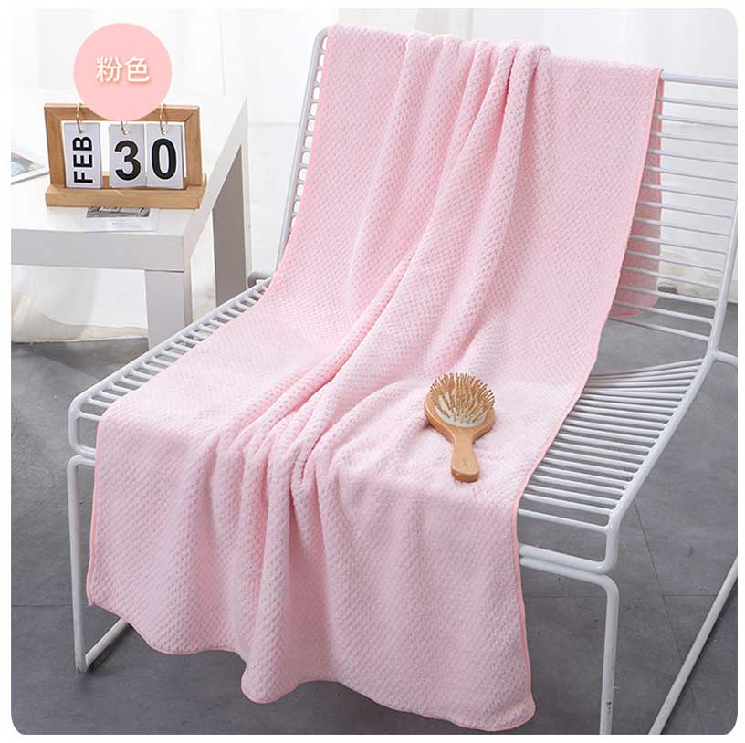 Pineapple Grid Household Adult Bath Coral Velvet Bath Towel