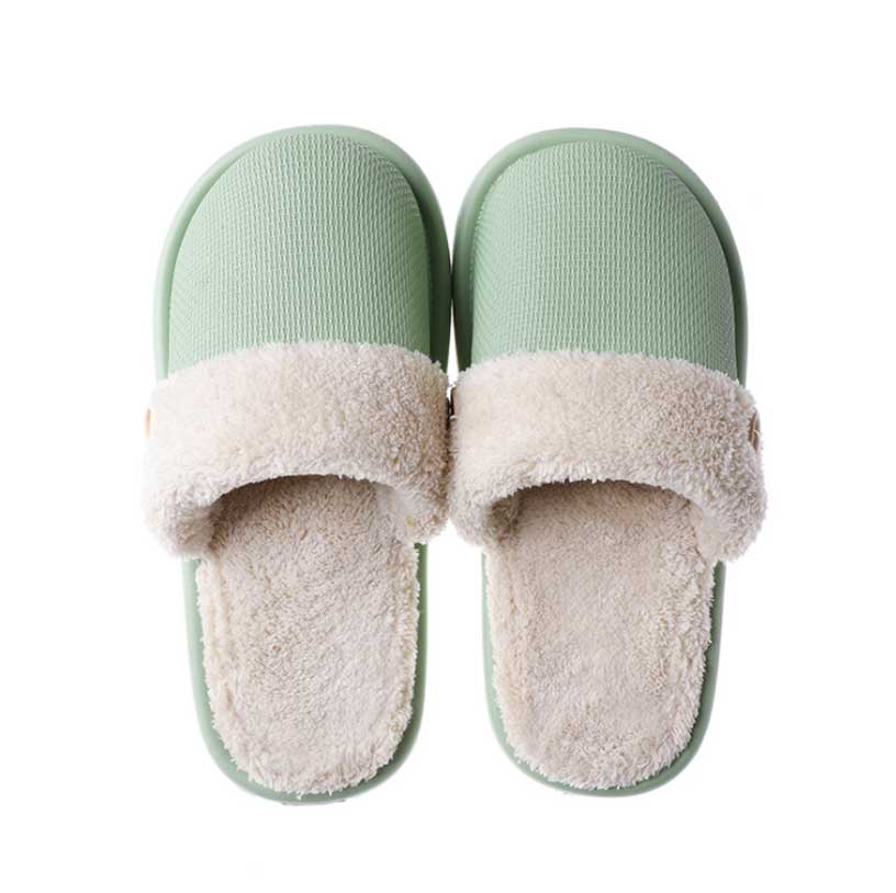 Female Winter Warm Waterproof Non Slip Plush Slippers