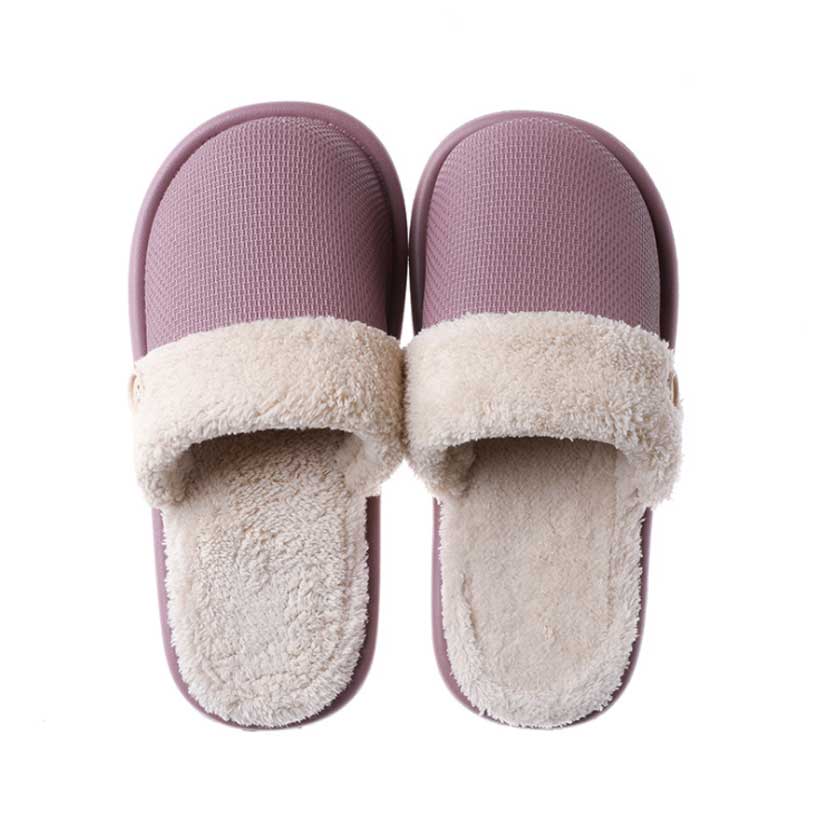 Female Winter Warm Waterproof Non Slip Plush Slippers