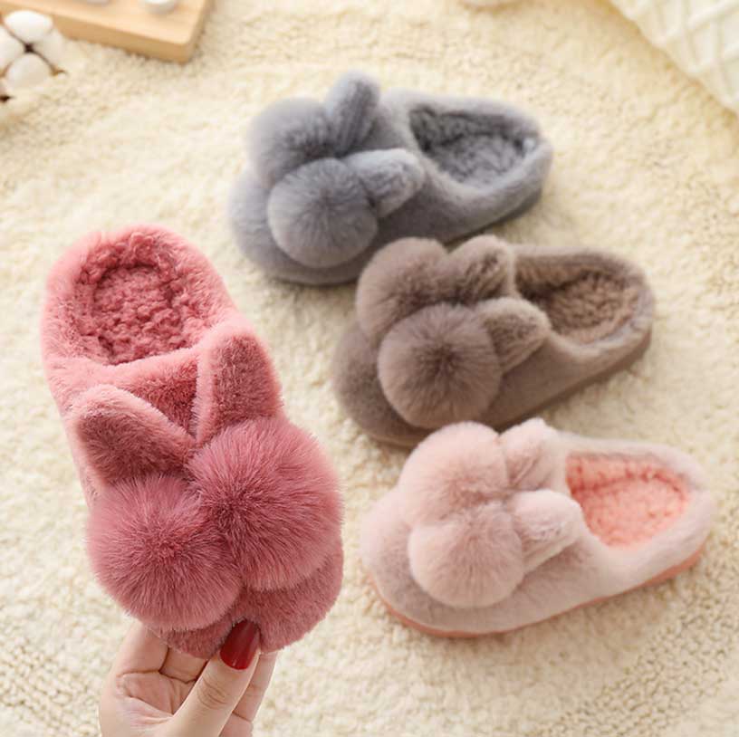 Winter Home Baby Home Cartoon Warm Plush Slippers