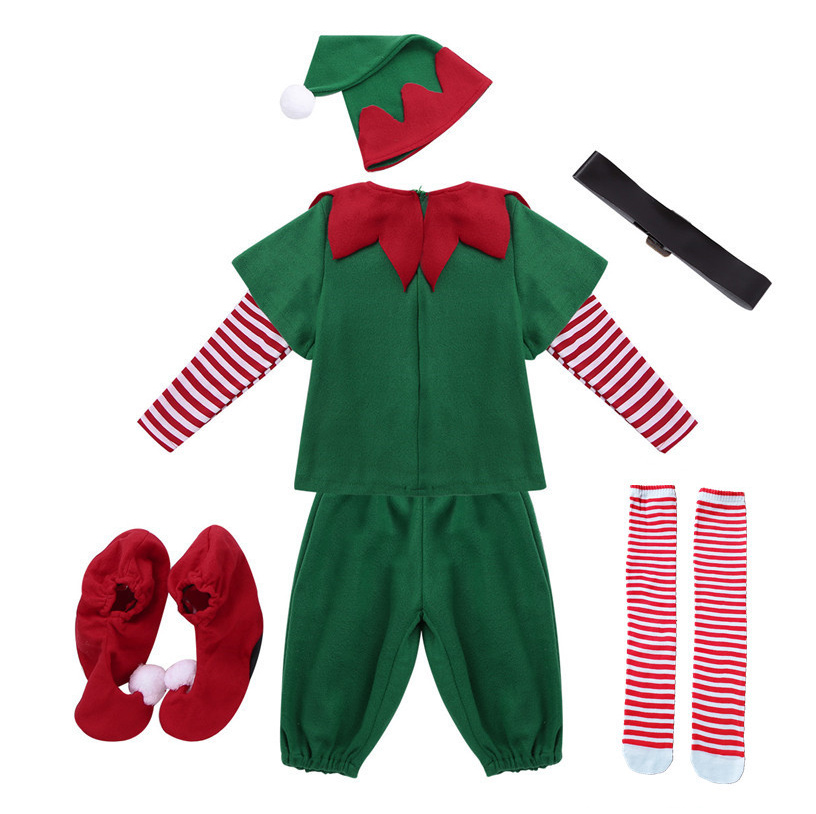 Children's Cute Elf Costume Adult Green Christmas Cosplay Costume