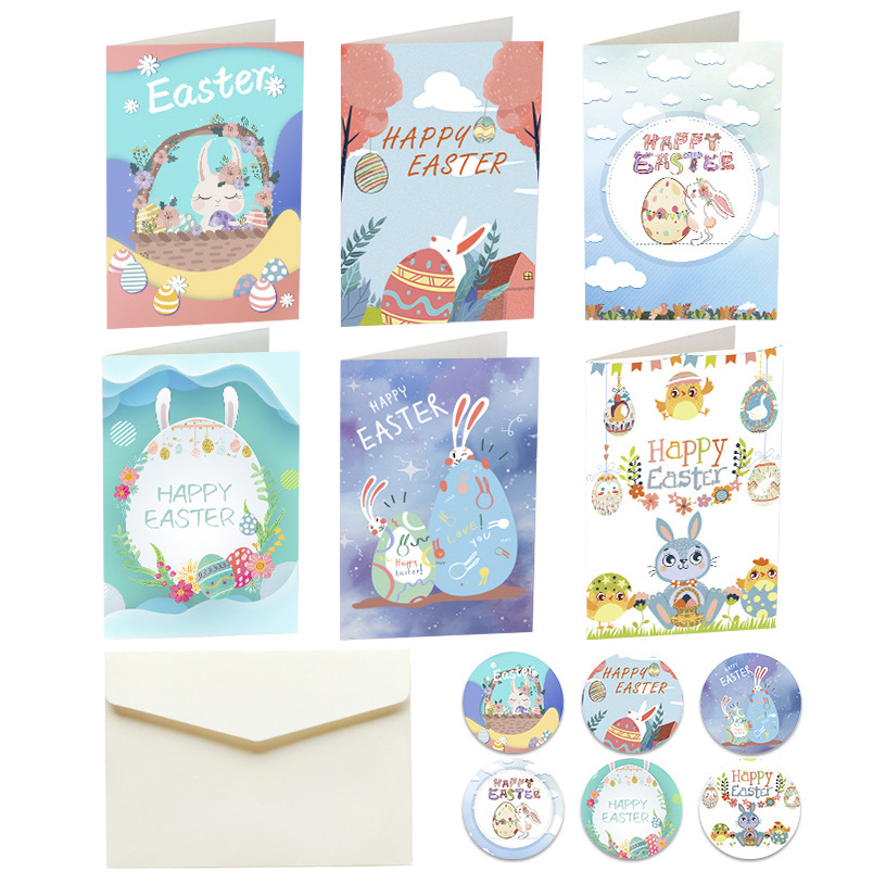Easter Greeting Card Party Invitation Card Envelope Sticker 6 Set