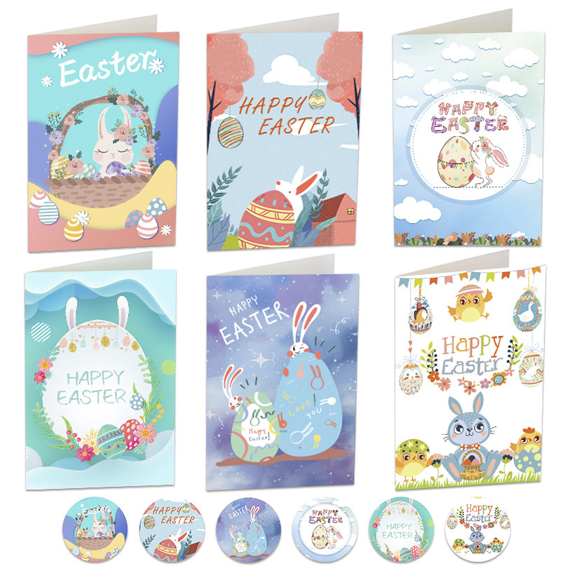 Easter Greeting Card Party Invitation Card Envelope Sticker 6 Set