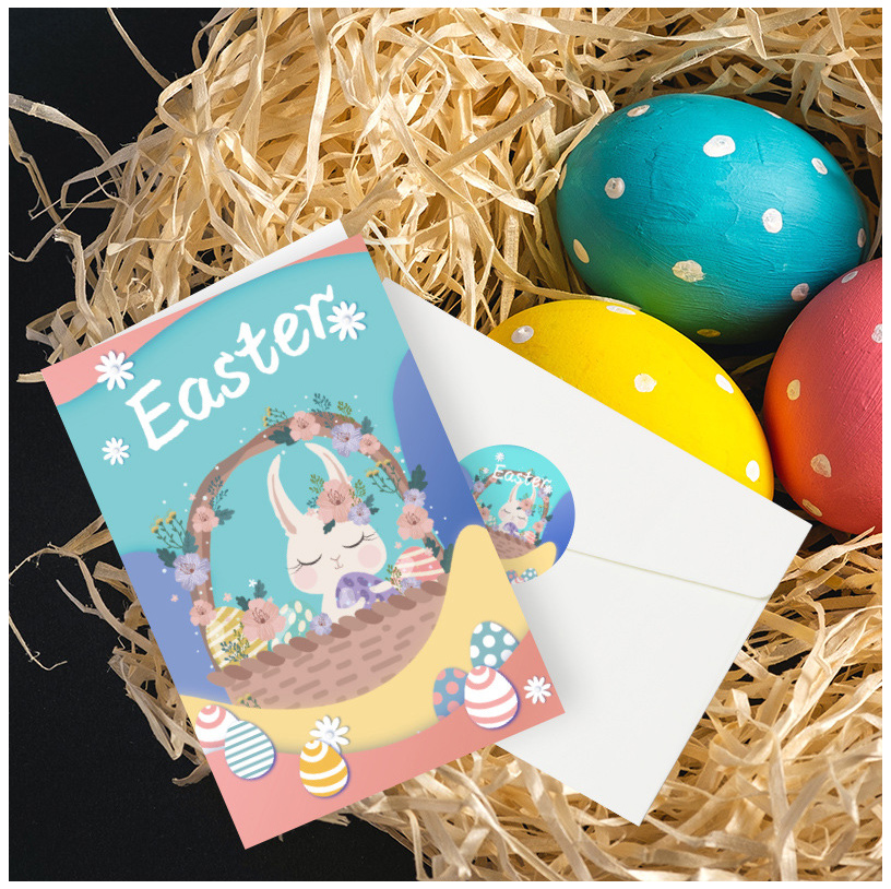 Easter Greeting Card Party Invitation Card Envelope Sticker 6 Set