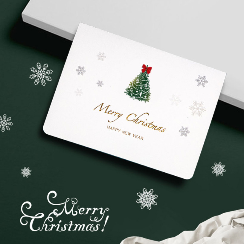 Merry Christmas Greeting Card Happy New Year Message Card