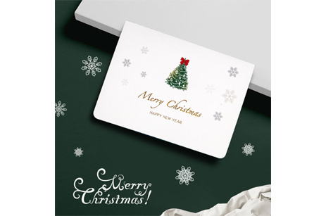 Merry Christmas Greeting Card Happy New Year Message Card