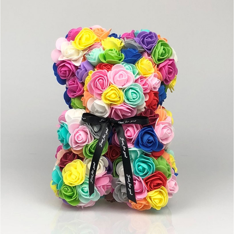 Multicolor Rose Bear Flower Teddy Bear Gift