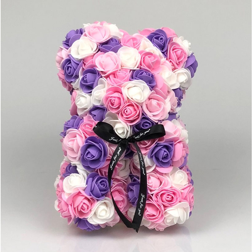 Multicolor Rose Bear Flower Teddy Bear Gift