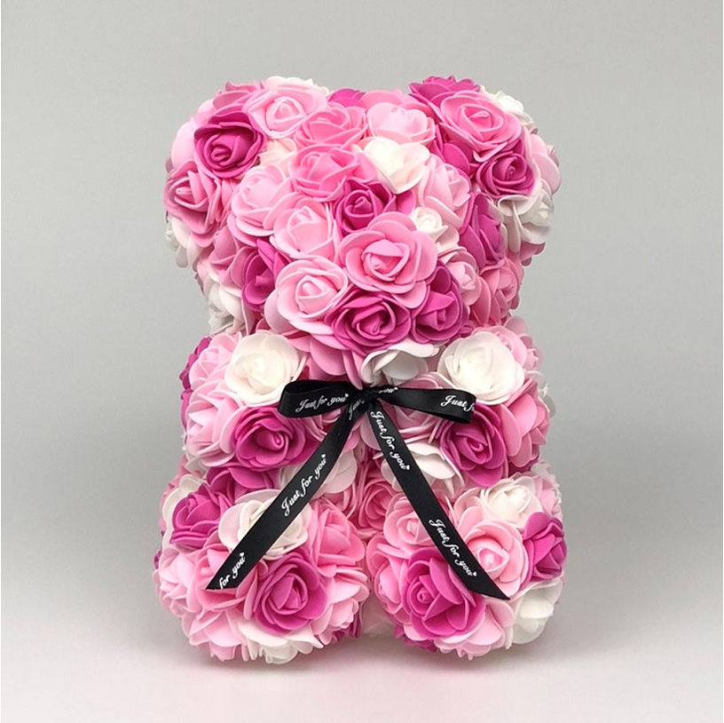 Multicolor Rose Bear Flower Teddy Bear Gift